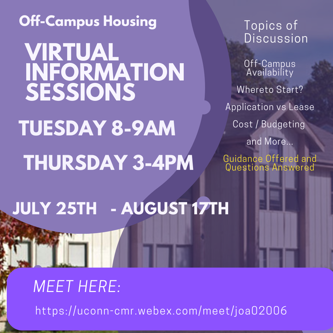 Off Campus Housing Information Sessions